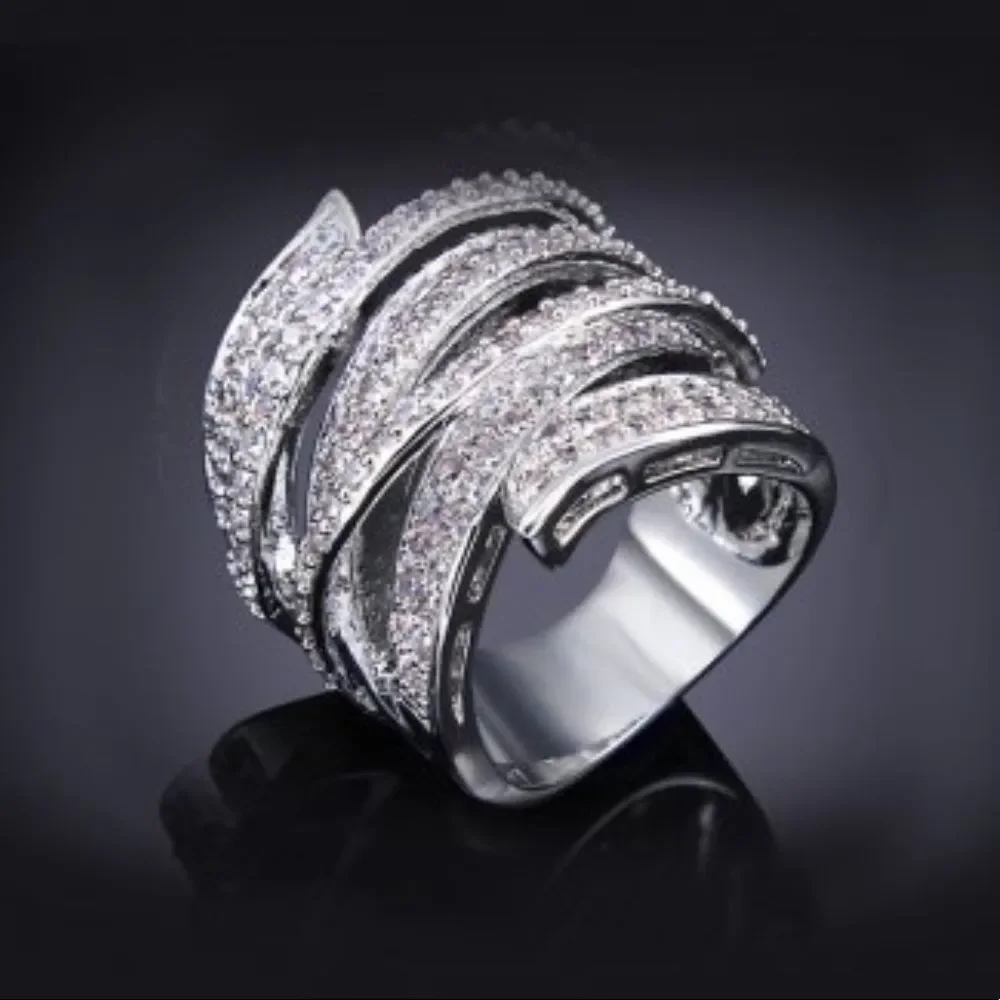 .925 Sterling Silver Multi-Layer Ring - Picture 4 of 8
